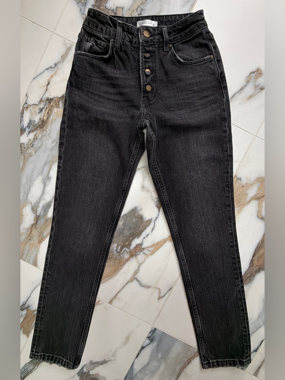 ANINE BING Black Straight Leg Jeans Size 24